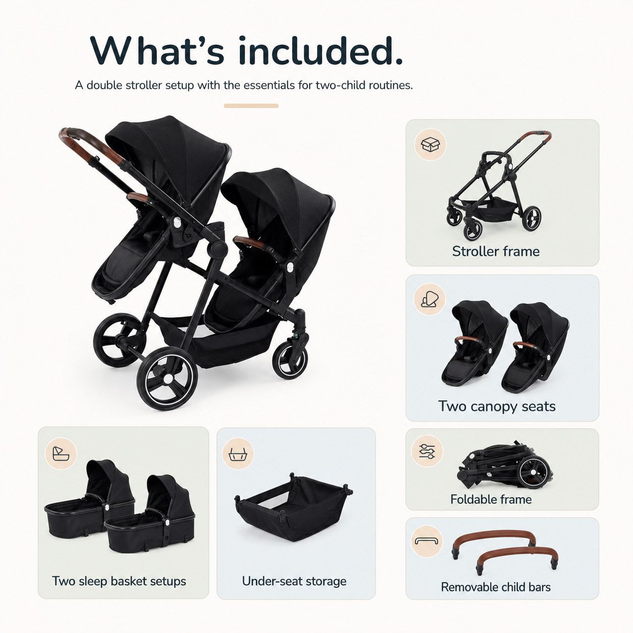 Mile One Double Tandem Stroller